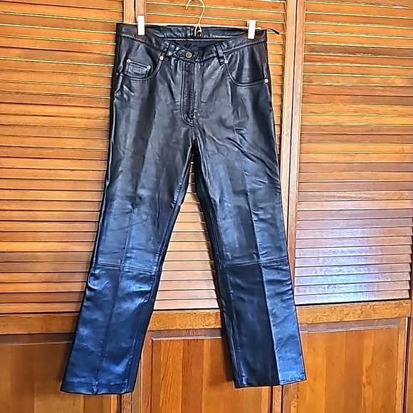 Vintage Leder Company high quality genuine leather pants from Germany 90s 33x29 - Picture 3 of 13